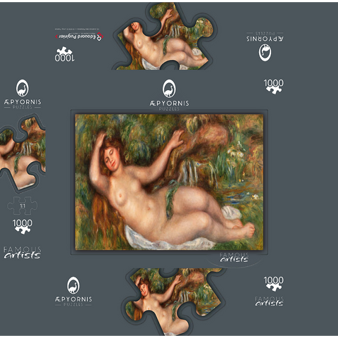 Reclining Nude (Femme nue couchée) (1910) by Pierre-Auguste Renoir 1000 Jigsaw Puzzle box 3D Modell