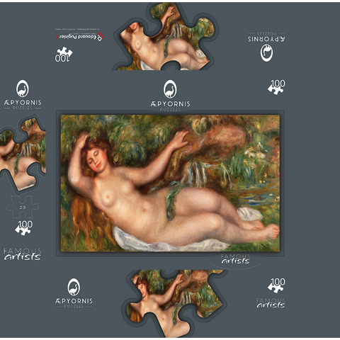 Reclining Nude (Femme nue couchée) 1910 by Pierre-Auguste Renoir 100 Jigsaw Puzzle box 3D Modell