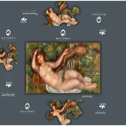 Reclining Nude (Femme nue couchée) 1910 by Pierre-Auguste Renoir 500 Jigsaw Puzzle box 3D Modell
