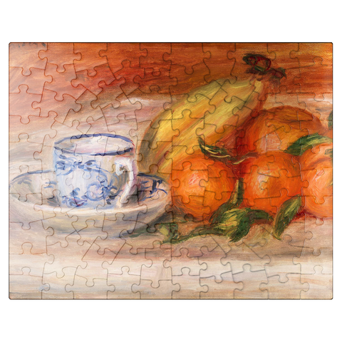 puzzleplate Oranges Bananas and Teacup (Oranges bananes et tasse de thé) 1908 by Pierre-Auguste Renoir 100 Jigsaw Puzzle