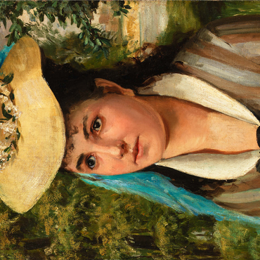 Lise in a Straw Hat (Jeune fille au chapeau de paille) (1866) by Pierre-Auguste Renoir 1000 Jigsaw Puzzle 3D Modell