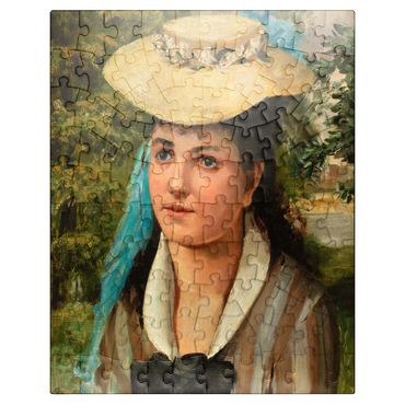 puzzleplate Lise in a Straw Hat (Jeune fille au chapeau de paille) 1866 by Pierre-Auguste Renoir 100 Jigsaw Puzzle
