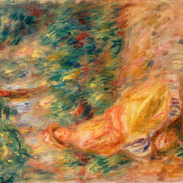 Woman in Pink and Yellow in a Landscape (Femme en rose et jaune dans un paysage) 1917-1919 by Pierre-Auguste Renoir 100 Jigsaw Puzzle 3D Modell