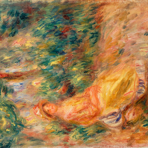 Woman in Pink and Yellow in a Landscape (Femme en rose et jaune dans un paysage) 1917-1919 by Pierre-Auguste Renoir 100 Jigsaw Puzzle 3D Modell