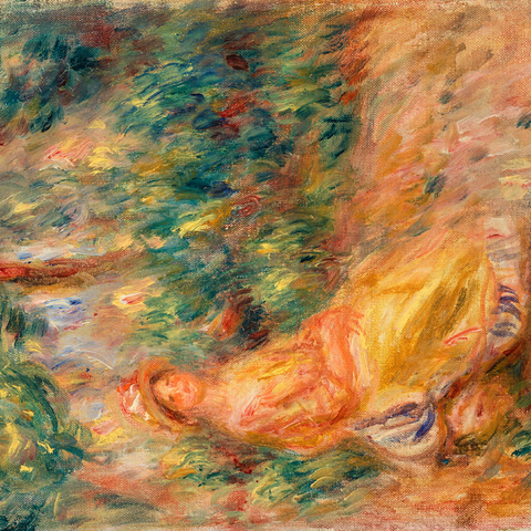 Woman in Pink and Yellow in a Landscape (Femme en rose et jaune dans un paysage) 1917-1919 by Pierre-Auguste Renoir 500 Jigsaw Puzzle 3D Modell