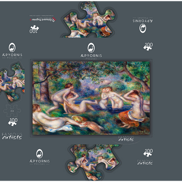 Bathers in the Forest (Baigneuses dans la forêt) 1897 by Pierre-Auguste Renoir 100 Jigsaw Puzzle box 3D Modell