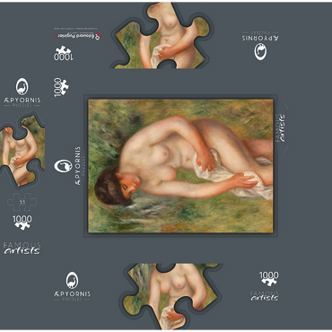 Bather Drying Herself (Baigneuse s'essuyant) (1901-1902) by Pierre-Auguste Renoir 1000 Jigsaw Puzzle box 3D Modell