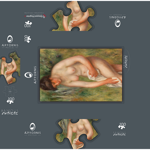 Bather Drying Herself (Baigneuse sessuyant) 1901-1902 by Pierre-Auguste Renoir 100 Jigsaw Puzzle box 3D Modell