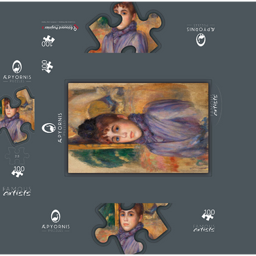 Portrait of a Young Woman (Portrait de jeune femme) 1885 by Pierre-Auguste Renoir 100 Jigsaw Puzzle box 3D Modell