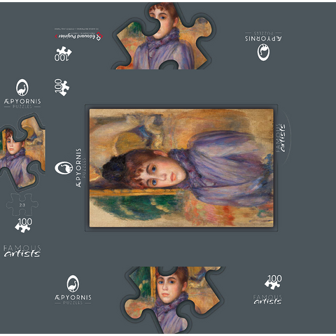 Portrait of a Young Woman (Portrait de jeune femme) 1885 by Pierre-Auguste Renoir 100 Jigsaw Puzzle box 3D Modell