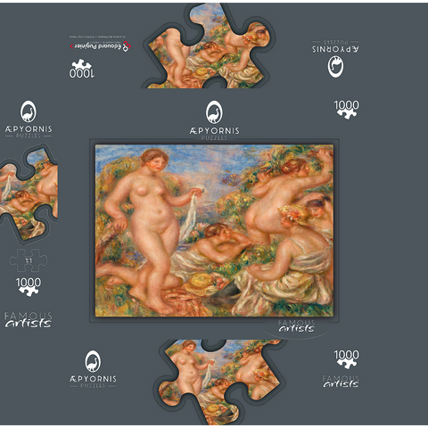 Composition, Five Bathers (Composition, cinq baigneuses) (1917-1919) by Pierre-Auguste Renoir 1000 Jigsaw Puzzle box 3D Modell