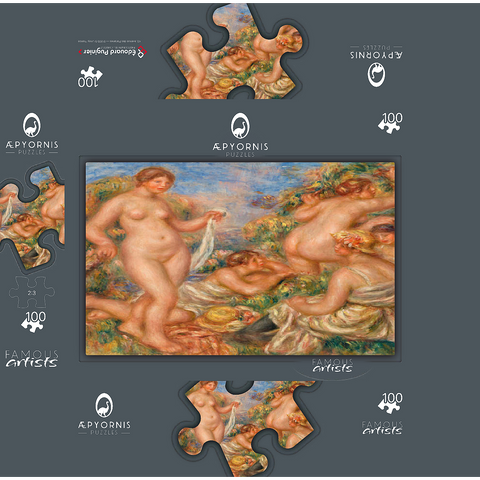 Composition Five Bathers (Composition cinq baigneuses) 1917-1919 by Pierre-Auguste Renoir 100 Jigsaw Puzzle box 3D Modell