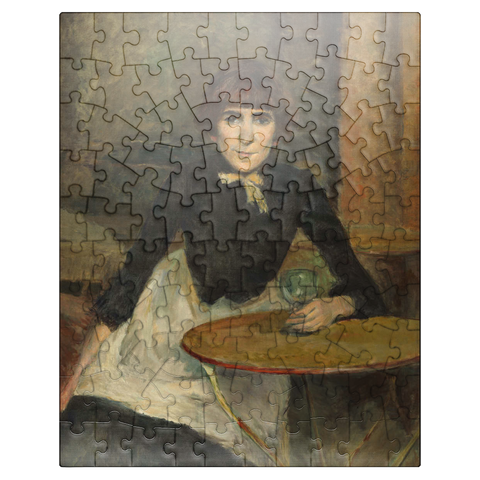 puzzleplate A la Bastille (Jeanne Wenz) 1888 painting by Henri de Toulouse-Lautrec 100 Jigsaw Puzzle