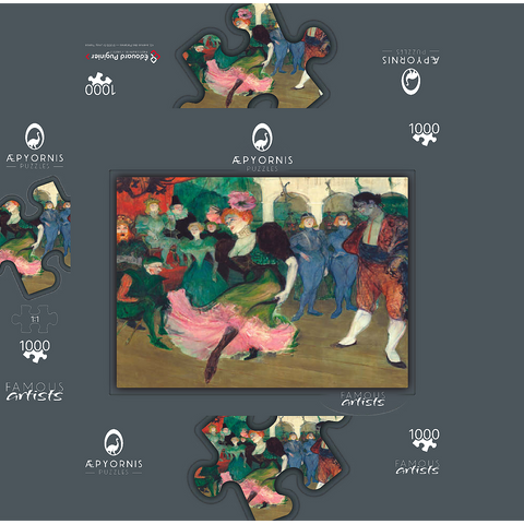 Marcelle Lender Dancing the Bolero in Chilpéric (1895-1896) by Henri de Toulouse-Lautrec 1000 Jigsaw Puzzle box 3D Modell