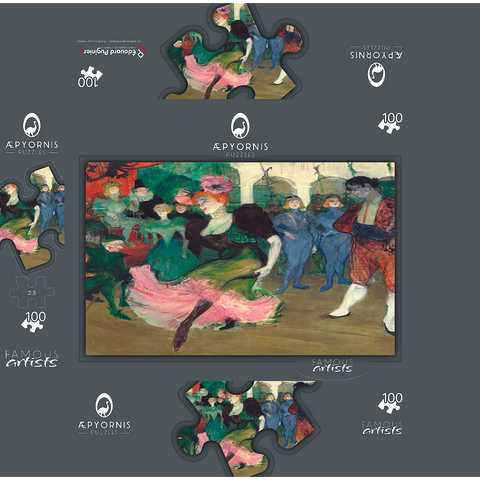 Marcelle Lender Dancing the Bolero in Chilpéric 1895-1896 by Henri de Toulouse-Lautrec 100 Jigsaw Puzzle box 3D Modell