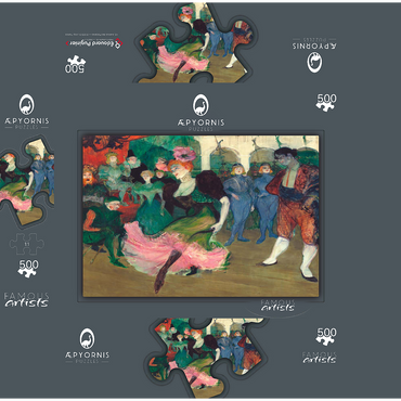 Marcelle Lender Dancing the Bolero in Chilpéric 1895-1896 by Henri de Toulouse-Lautrec 500 Jigsaw Puzzle box 3D Modell