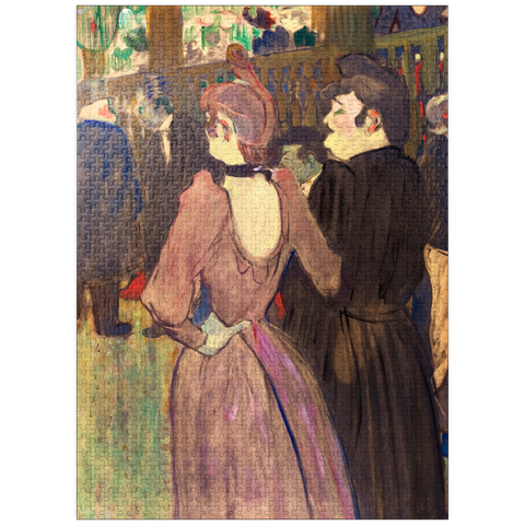 puzzleplate La Goulue and Her Sister (1892) drawing by Henri de Toulouse-Lautrec 1000 Jigsaw Puzzle