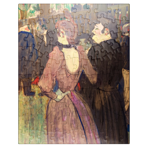 puzzleplate La Goulue and Her Sister 1892 drawing by Henri de Toulouse-Lautrec 100 Jigsaw Puzzle