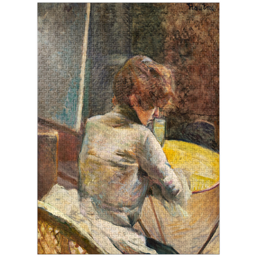 puzzleplate Waiting (ca.1887) by Henri de Toulouse-Lautrec 1000 Jigsaw Puzzle