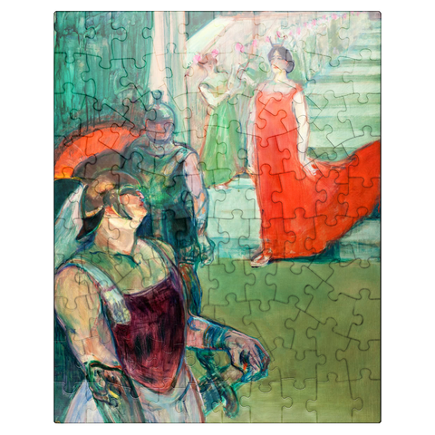 puzzleplate The Opera 'Messalina' at Bordeaux (Messaline descend l'escalier bordé de figurants) by Henri de Toulouse-Lautrec 100 Jigsaw Puzzle