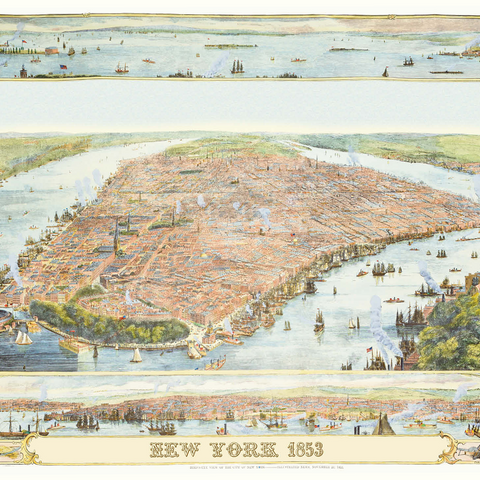 New York City Map, 1853 1000 Jigsaw Puzzle 3D Modell