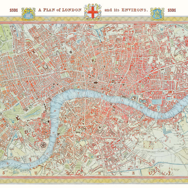 London city map, 1831 1000 Jigsaw Puzzle 3D Modell