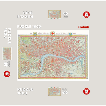 London city map, 1831 1000 Jigsaw Puzzle box 3D Modell