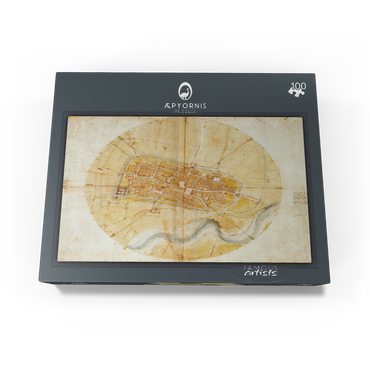Map of Imola by Leonardo da Vinci 100 Jigsaw Puzzle box view1