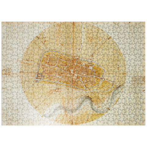 puzzleplate Map of Imola by Leonardo da Vinci 500 Jigsaw Puzzle