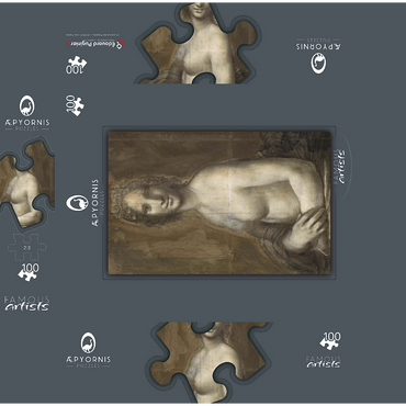 La Joconde nue or Monna Vanna by Leonardo da Vinci 100 Jigsaw Puzzle box 3D Modell