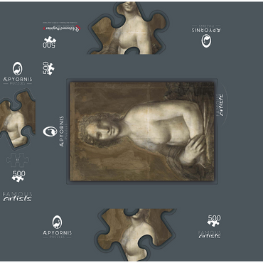 La Joconde nue or Monna Vanna by Leonardo da Vinci 500 Jigsaw Puzzle box 3D Modell