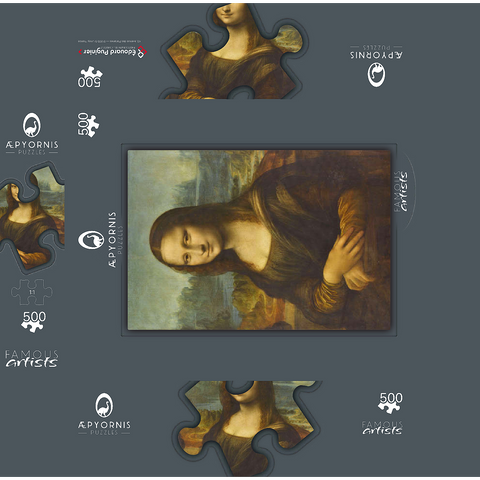 Mona Lisa - Lisa del Giocondo by Leonardo da Vinci 500 Jigsaw Puzzle box 3D Modell
