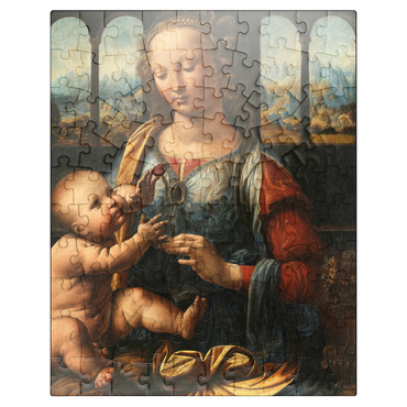 puzzleplate Madonna with the carnation by Leonardo da Vinci 100 Jigsaw Puzzle