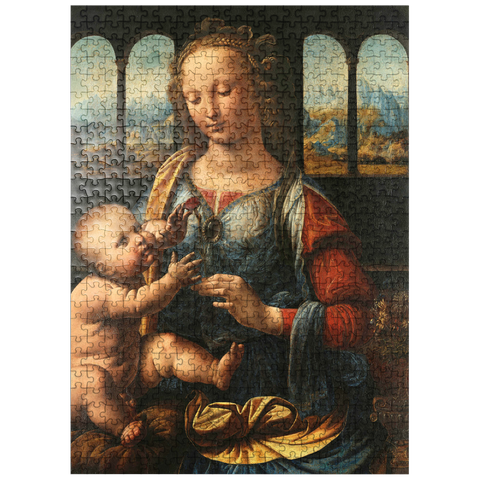 puzzleplate Madonna with the carnation by Leonardo da Vinci 500 Jigsaw Puzzle