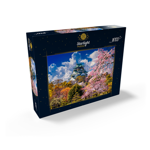 cherry blossoms and castle in Osaka, Japan 1000 Jigsaw Puzzle box view1