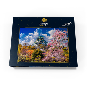 cherry blossoms and castle in Osaka, Japan 1000 Jigsaw Puzzle box view1