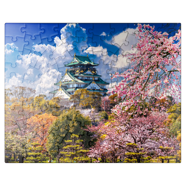 puzzleplate Cherry Blossoms and Castle in Osaka Japan 100 Jigsaw Puzzle