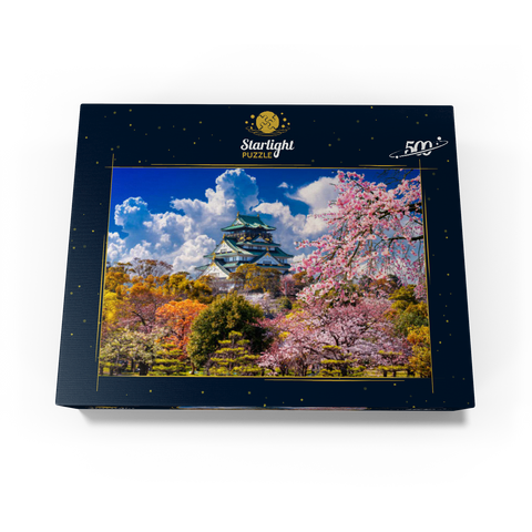 Cherry Blossoms and Castle in Osaka Japan 500 Jigsaw Puzzle box view1