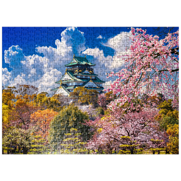 puzzleplate Cherry Blossoms and Castle in Osaka Japan 500 Jigsaw Puzzle