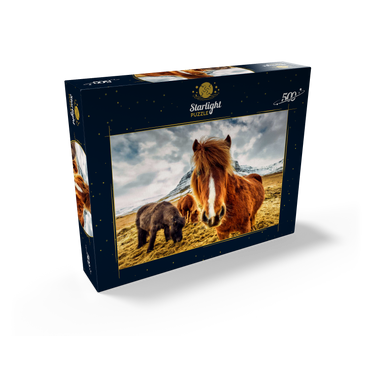 Horses in the Mountains of Iceland 500 Jigsaw Puzzle box view1