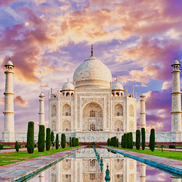 Amazing view of Taj Mahal in sunset light with reflection in water 1000 Jigsaw Puzzle 3D Modell