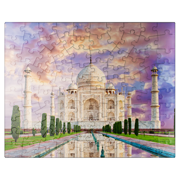 puzzleplate View of Taj Mahal during Sunset 100 Jigsaw Puzzle