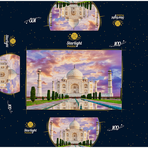 View of Taj Mahal during Sunset 100 Jigsaw Puzzle box 3D Modell