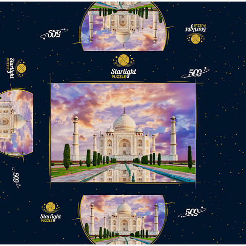 View of Taj Mahal during Sunset 500 Jigsaw Puzzle box 3D Modell