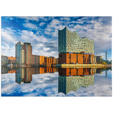 puzzleplate Reflection of the Elbe Philharmonic Hall in Hamburg 1000 Jigsaw Puzzle
