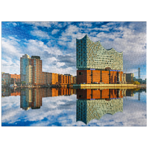 puzzleplate Reflection of the Elbe Philharmonic Hall in Hamburg 1000 Jigsaw Puzzle