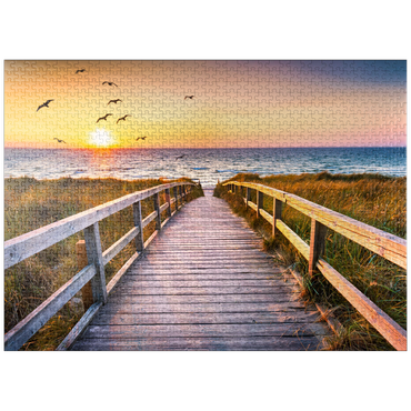puzzleplate Sunset on dune beach, North Sea 1000 Jigsaw Puzzle