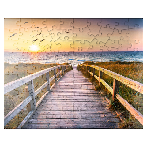 puzzleplate Sunset on Dune Beach in the North Sea 100 Jigsaw Puzzle