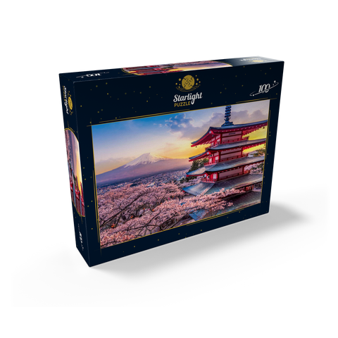 Beautiful view of Mount Fuji and Chureito Pagoda at Sunset 100 Jigsaw Puzzle box view1