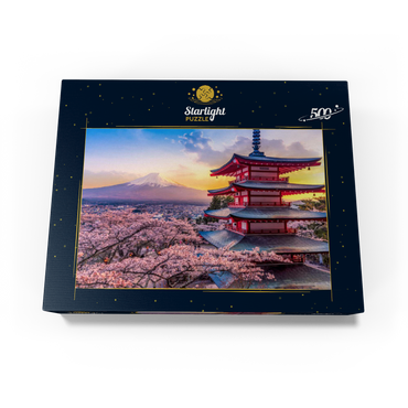 Beautiful view of Mount Fuji and Chureito Pagoda at Sunset 500 Jigsaw Puzzle box view1